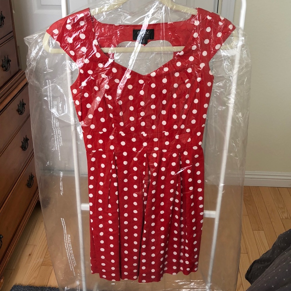 Only red dots dress, size XS